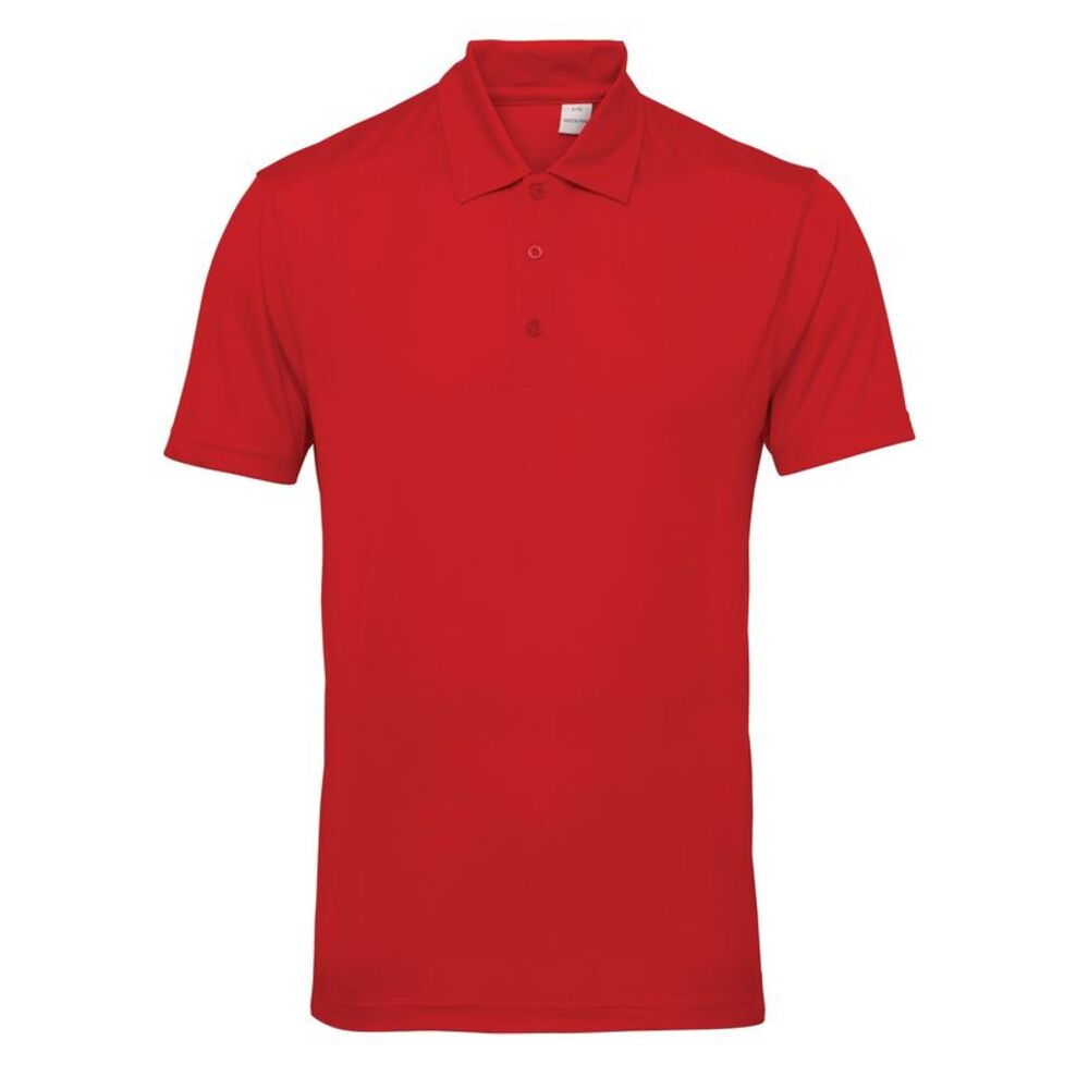 Tri Dri Mens Panelled Polo Shirt / Fire Red